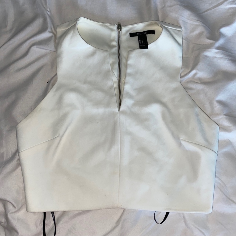 F21 white dress top